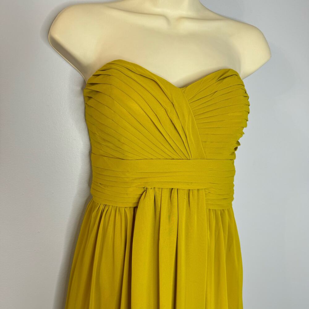 Bari Jay Bella Chiffon Sweetheart Bust Bridesmaid Maxi Dress Mustard - Picture 5 of 12